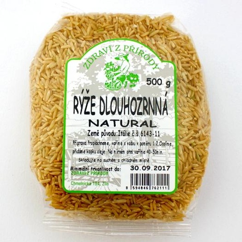 Zdraví z přírody Rýže dlouhozrnná natural 500g