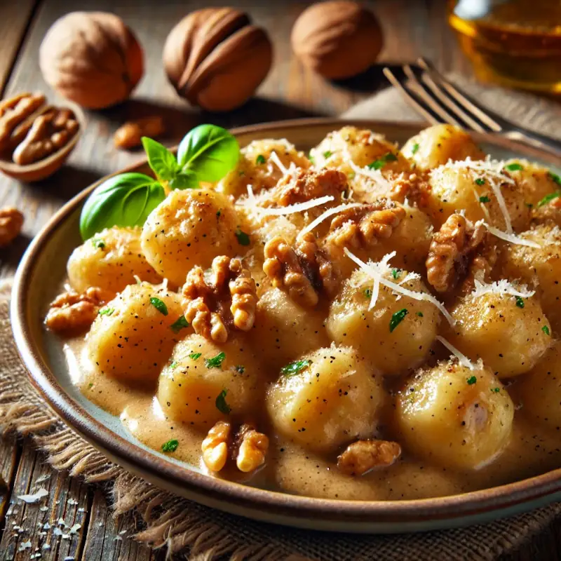 Gnocchi s vlašskými ořechy a parmazánem