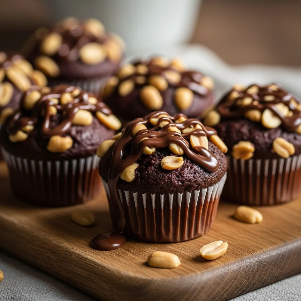Hrníčkové čokoládové muffiny s arašídy
