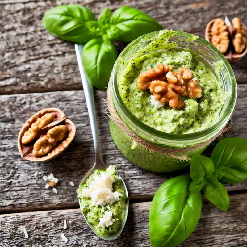 Pesto s vlašskými ořechy a ricottou