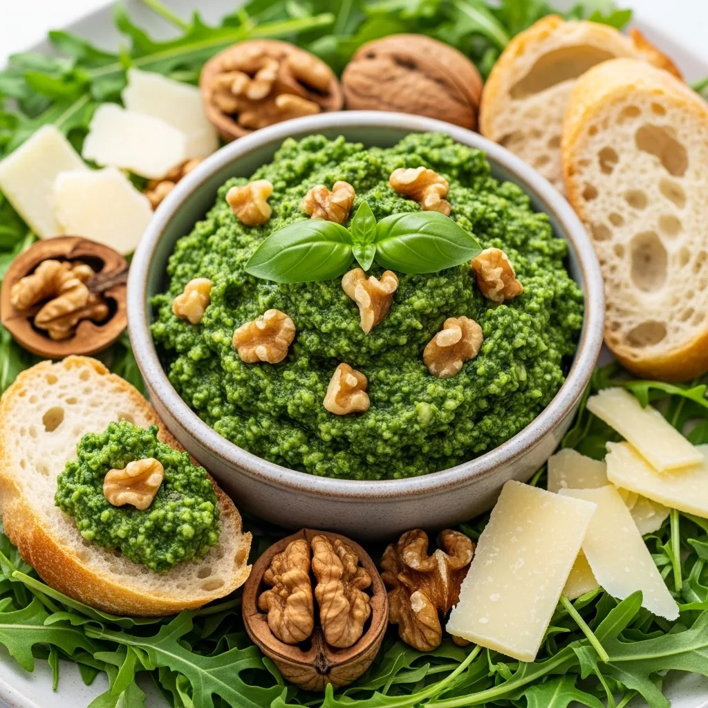 Rukolové pesto s vlašskými ořechy